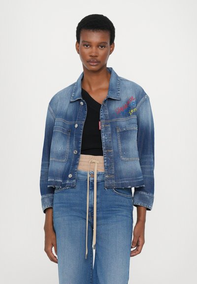 Dsquared2 MEDIUM WASH MAXI JACKET - Džinsinis švarkelis - navy blue