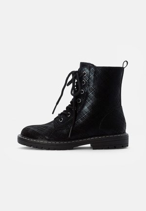 BOOTIES - Snörstövletter - black