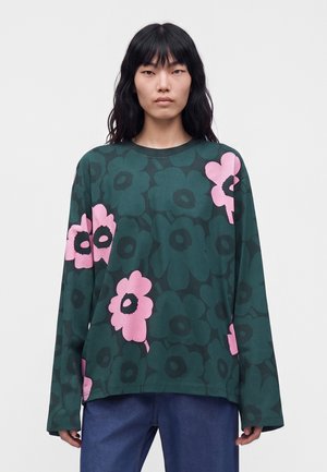 Marimekko, NIPPA UNIKKO KIOSKI - Långärmad topp - dark green/light pink