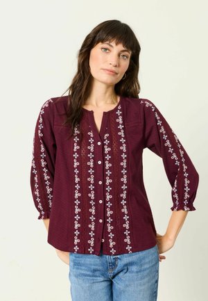 FatFace, EMBROIDERED TOP - Bluse - burgundy red