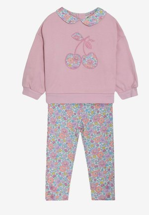 JoJo Maman Bébé REGULAR FIT - 2-PIECE APPLIQUÉ SWEATSHIRT & LEGGINGS SET  . - Chaqueta de entrenamiento - pink cherry
