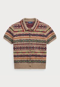 FAIR ISLE SHORT SLEEVE CARDIGAN - Kardigan - tan multi