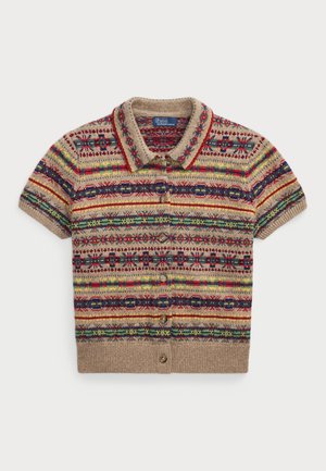 Polo Ralph Lauren FAIR ISLE SHORT SLEEVE CARDIGAN - Gilet - tan multi
