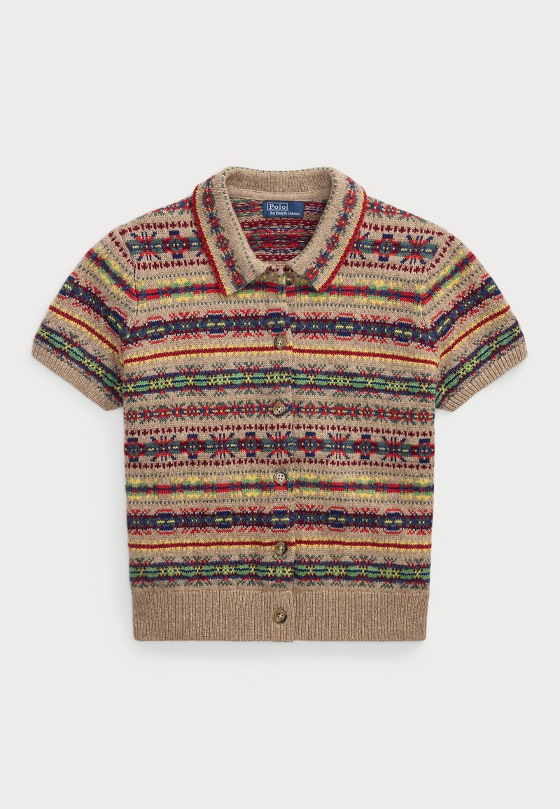 Polo Ralph Lauren FAIR ISLE SHORT SLEEVE CARDIGAN - Kardigán - tan multi