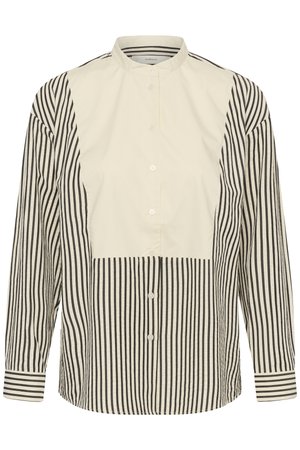 InWear, GARBOIW - Gombos blúz - vanilla black stripe