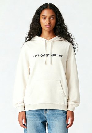 I TOLD CHATGPT ABOUT YOU EMBROIDERY - Sweat à capuche - off white