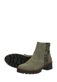 Rieker Enkellaarsjes met plateauzool - groen