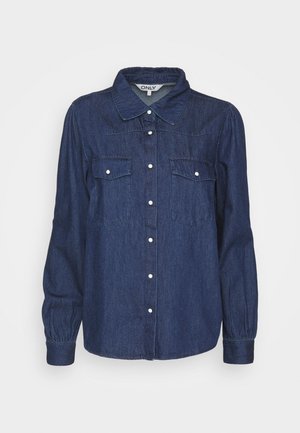 ONLY ONLLINETTE SHIRT - Blouse - dark blue denim
