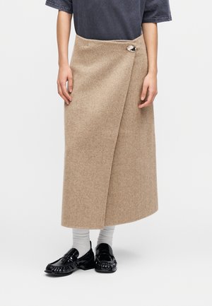 PEPPER DOUBLE FACED - Pouzdrová sukně - beige melange