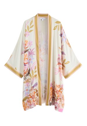 Next, REGULAR FIT - LONG LINE KIMONO  . - Summer jacket - ecru white floral