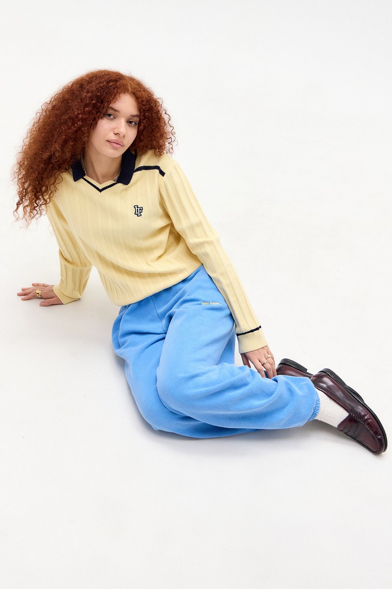Sweat Crop Bleu Femme Iets Frans – Taille M – Polyester Molletonné