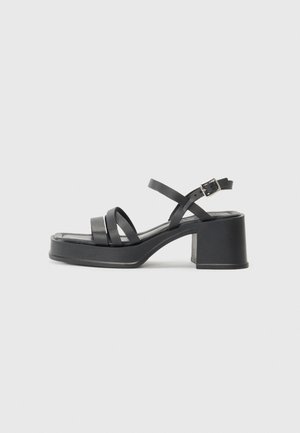 LEATHER - Sandals - black