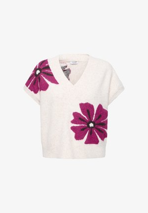 b.young, BYOMEA VNECK IPOVER - T-shirt print - festival fuchsias flower