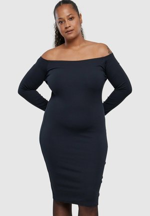 OFF SHOULDER LONGSLEEVE - Pletené šaty - blackblue