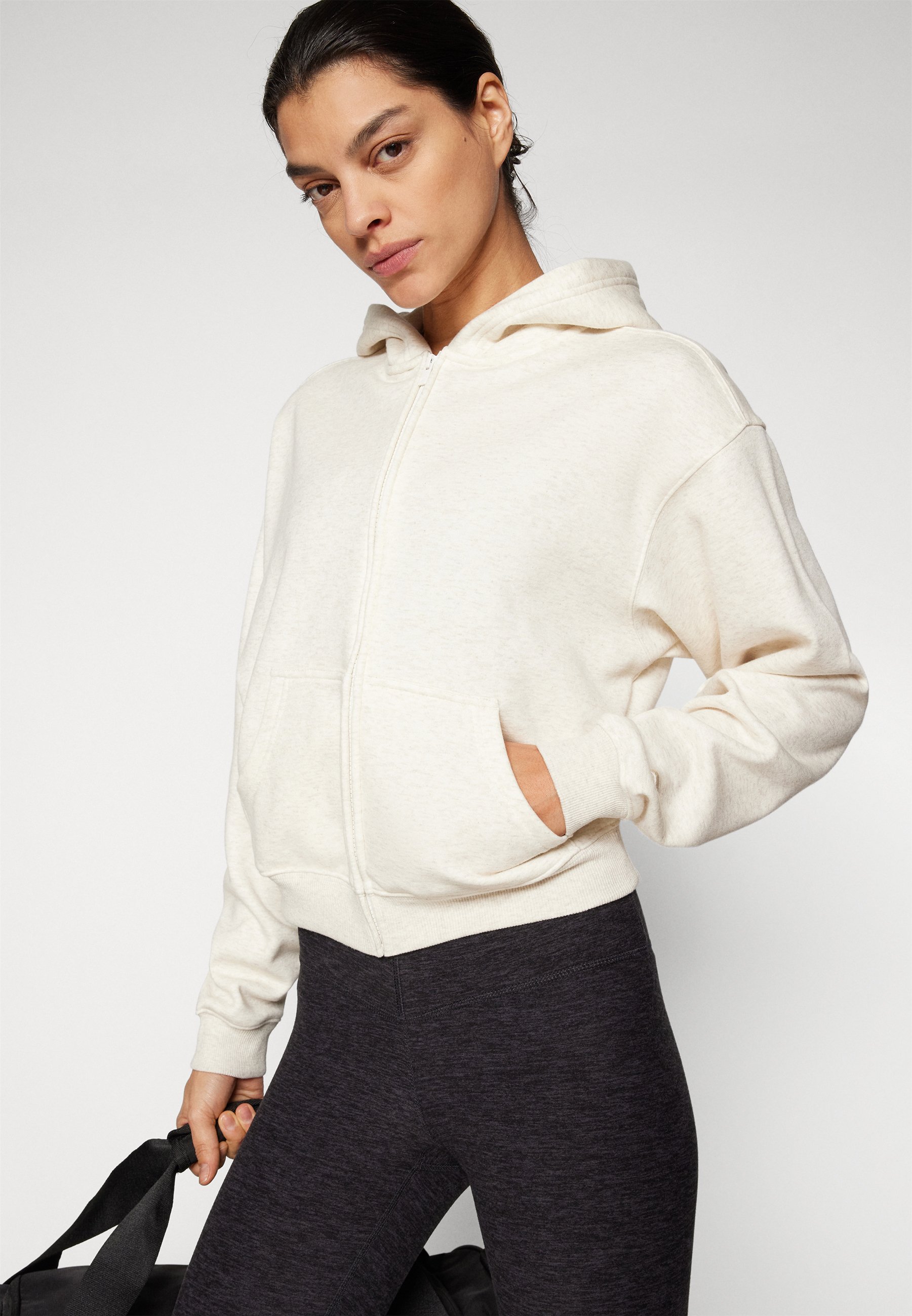 Fabletics COZY FULL ZIP HOODIE - Zip-up sweatshirt - bone heather