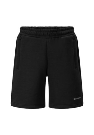 Svart bomullsshorts med en avslappet passform, elastisk midje og to sidelommer. Har en liten logo på nedre høyre side.