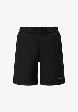 Svart bomullsshorts med en avslappet passform, elastisk midje og to sidelommer. Har en liten logo på nedre høyre side.