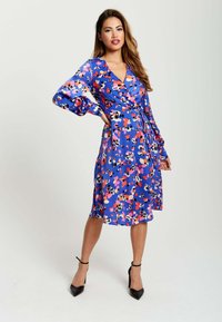Liquorish ABSTRACT DOT PRINT WRAP - Day dress - blue