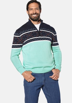 Strickpullover - dunkelblau gemustert