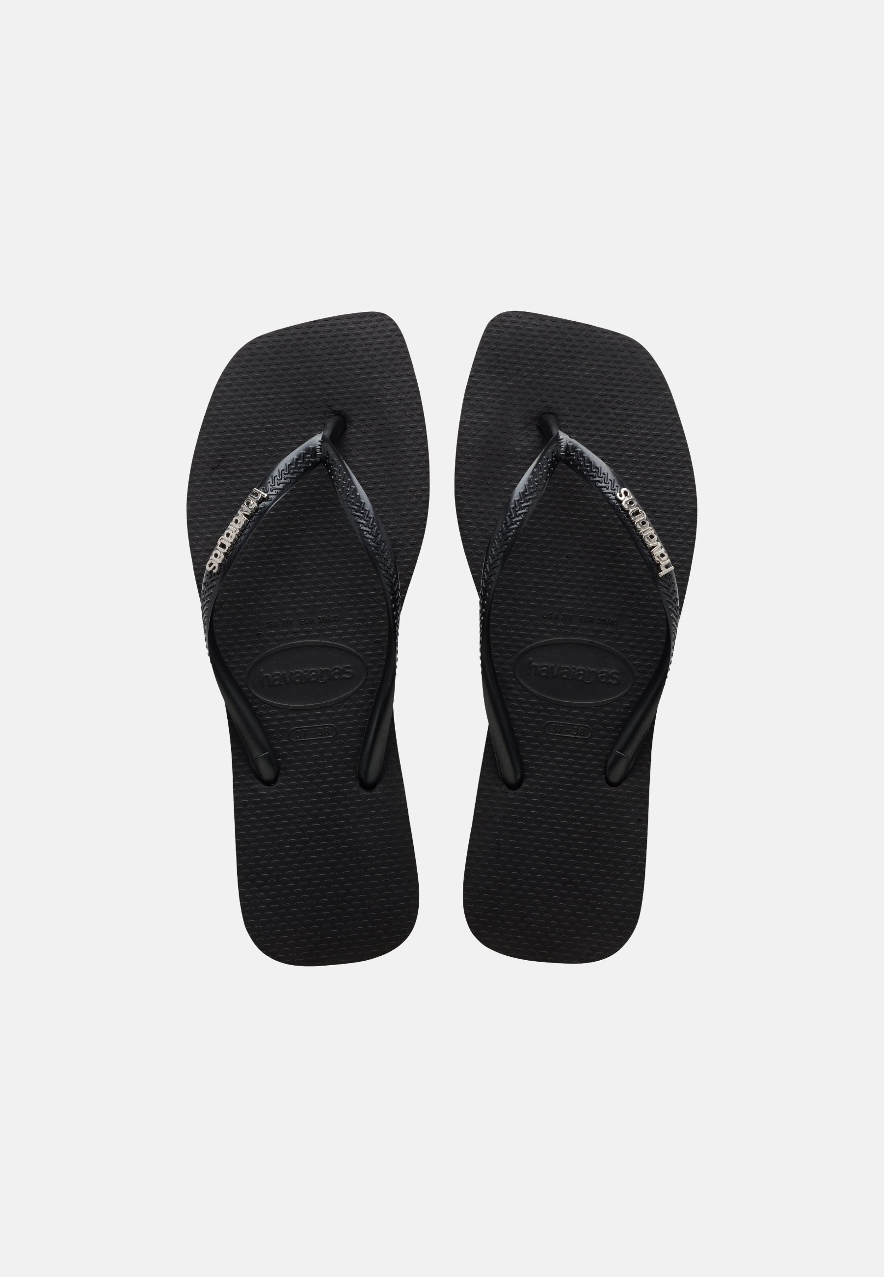Square logo sandals