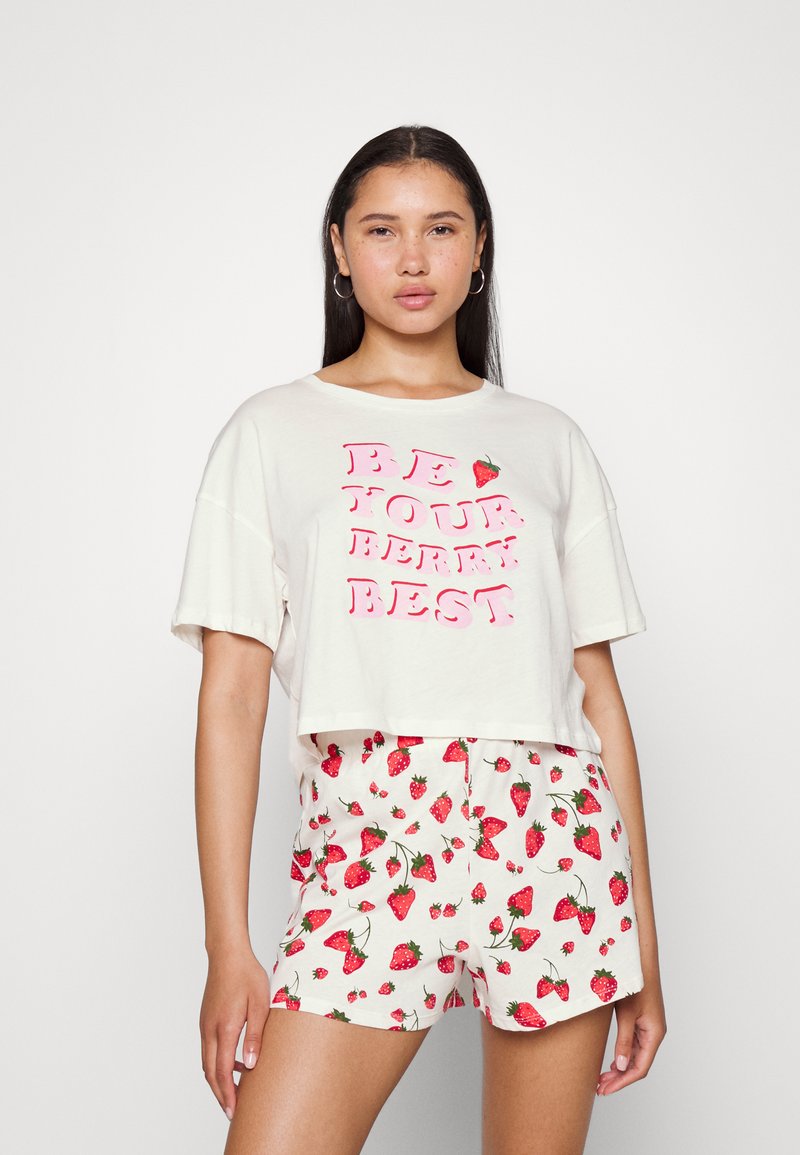 Damen Nachthemden | Lindex SHORTSSET BERRY Pyjama light white/weiß - HG74746 Damen Nachthemden | Lindex SHORTSSET BERRY Pyjama light white/weiß - HG74746