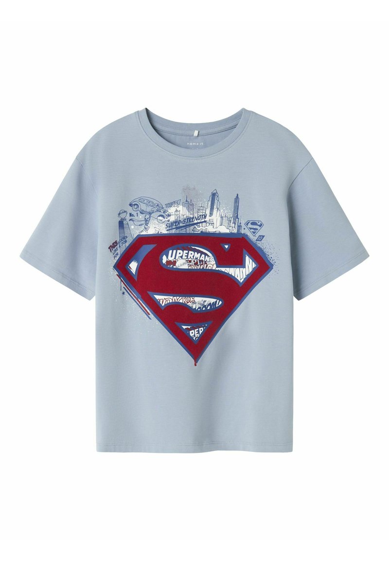 name it T-shirt print blauwgrijs