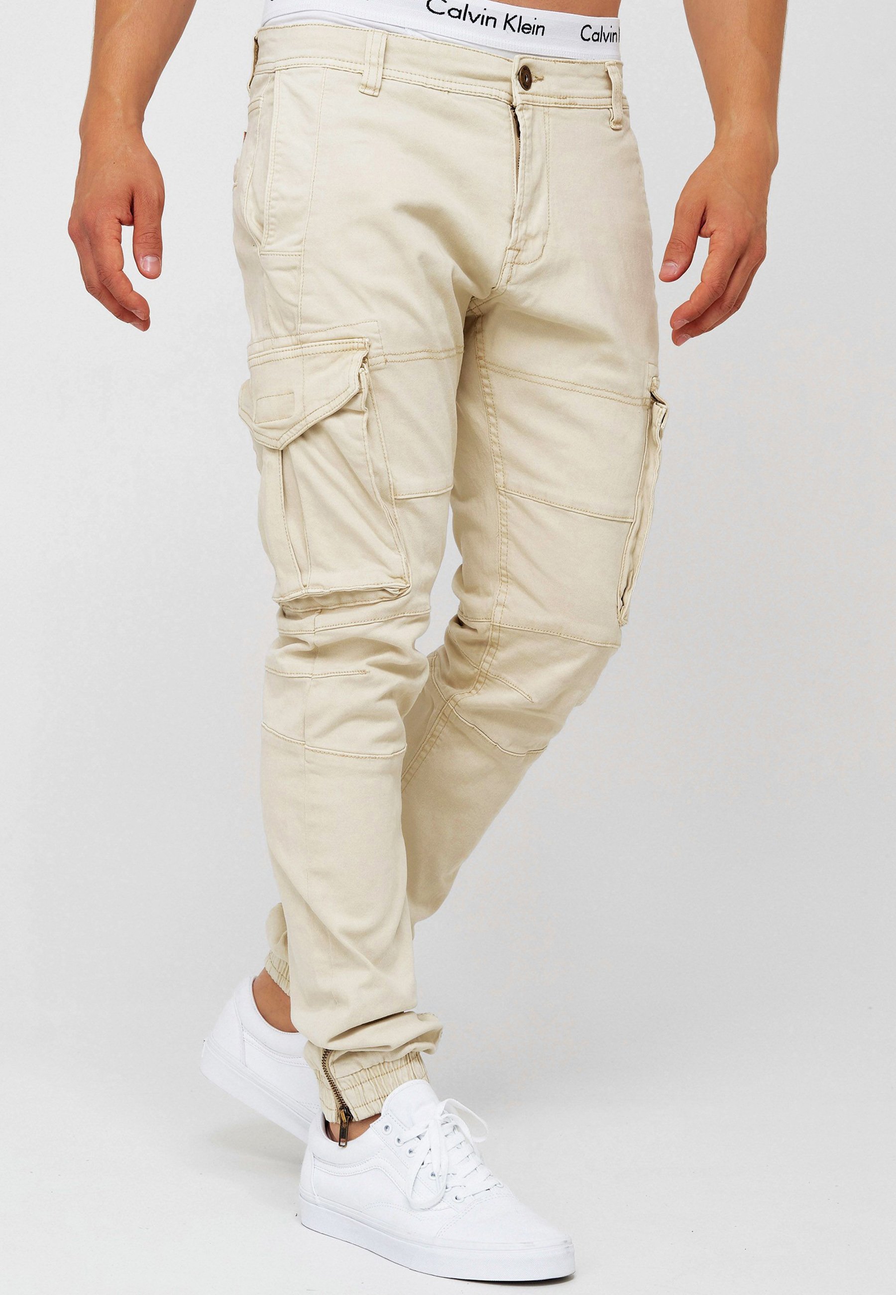 INDICODE JEANS ALEX - Cargo trousers - fog/beige - Zalando.de
