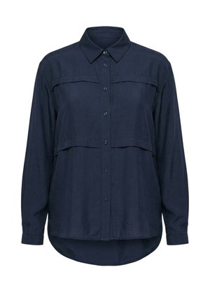 Ulla Popken, HEMDBLUSE, QUERPASSEN, OVERSIZED, HEMDKRAGEN, LANGARM - Chemisier - marine