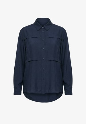 Ulla Popken, HEMDBLUSE, QUERPASSEN, OVERSIZED, HEMDKRAGEN, LANGARM - Chemisier - marine