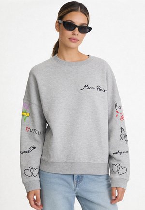 Mira Paris, TATTOO SWEET EMBROIDERY LOOSE FIT SWEATSHIRT - Felpa - grey
