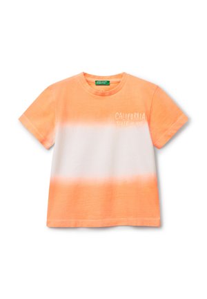 DIP DYE WITH EMBROIDERY - T-shirt con stampa - orange