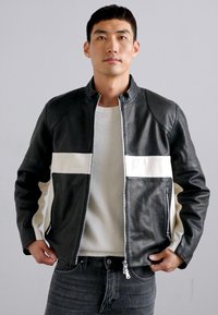J.LINDEBERG TATUM BIKER JACKET - Casaco de couro - black
