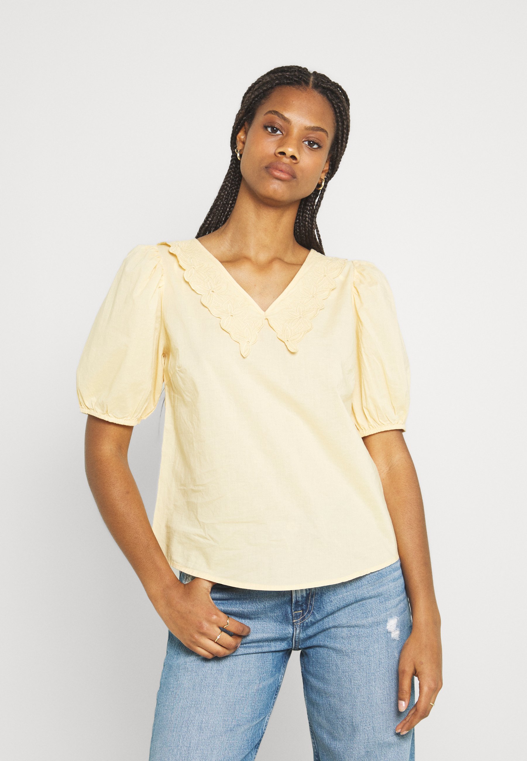 YAS YASMELANA - T-Shirt print - golden straw/gelb