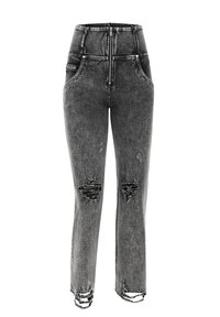 Freddy PUSH UP WR.UP® WIDE BOTTOM IN NAVETTA CON STRAPPI - Pantaloni - denim grigio