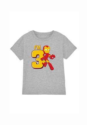 Marvel IRON MAN CUTE BIRTHDAY 3 - Print T-shirt - mottled grey