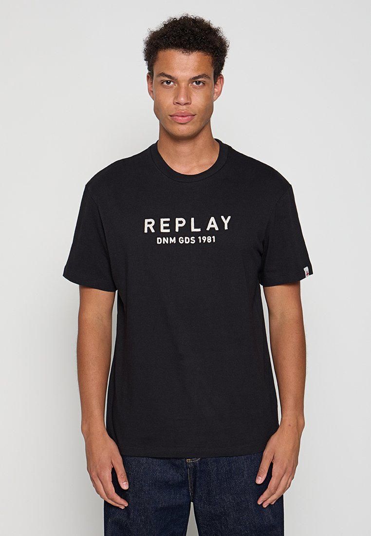 Replay T-shirt print zwart Replay T-shirt print zwart