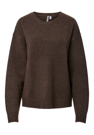 Pieces, PCSALLY LS O-NECK KNIT NOOS BC - Пуловер - hot fudge melange
