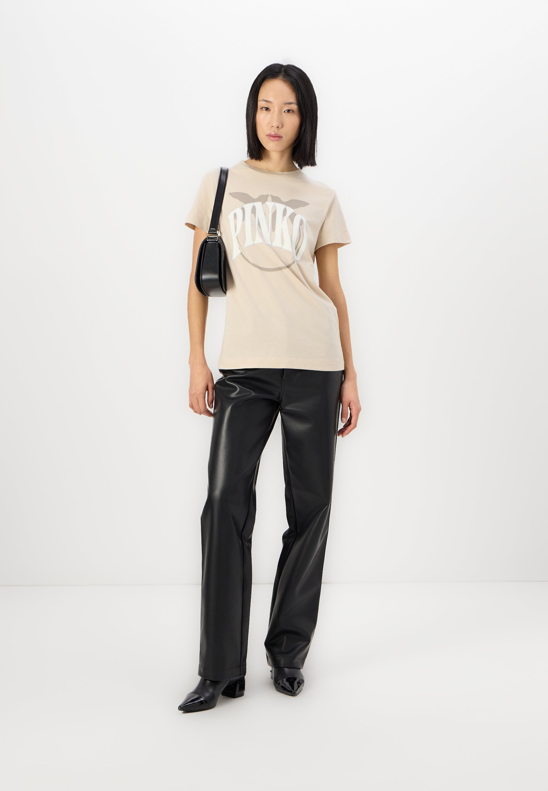 売れ筋商品|||ピンコ Tシャツ レディース トップス START OLD STAMPA LOGO - Print T-shirt - beige Pinko START OLD STAMPA LOGO - T-shirt med print - beige