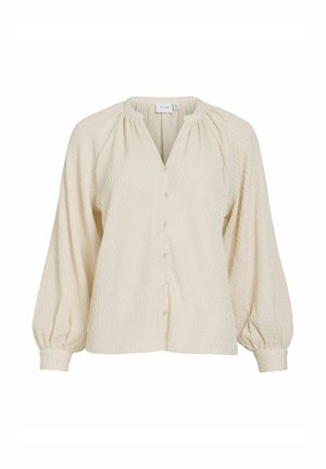 VILA, LONG SLEEVED SHIRT VIBALBIRA V-NECK - Blúzka - birch