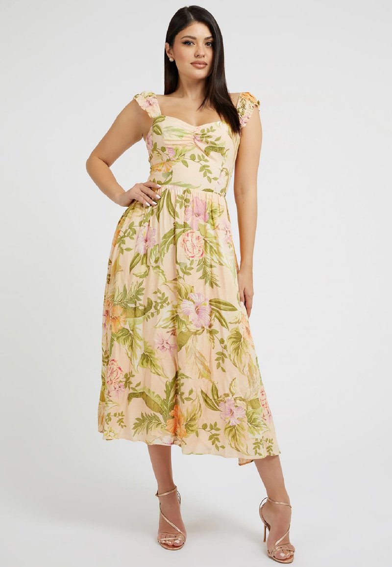 Guess MIT BLUMENPRINT Jurk mehrfarbig grün/groen Zalando.nl