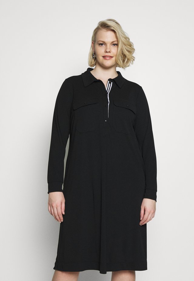 PATCH POCKET DRESS - Shirt dress - black