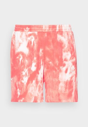 Shorts mit einem Batikmuster in Rosa- und Weißtönen. Hergestellt aus weichem Stoff, mit elastischem Bund und kleinem Logodetail.