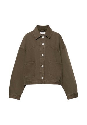 PULL&BEAR, BOXY FIT DENIM - OVERSHIRT - Veste en jean - brown