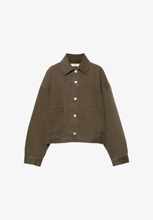 PULL&BEAR, BOXY FIT DENIM - OVERSHIRT - Veste en jean - brown