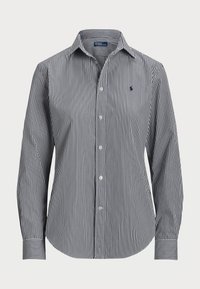 SLIM FIT STRIPED COTTON SHIRT - Chemisier - white/black