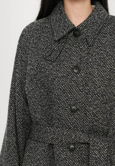 CLOSED BELTED COAT - Palton clasic - grey heather melange
