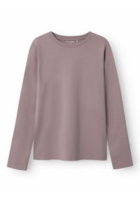Hosszúujjú ing világos mauve színben, puha pamutból készült. Kerek nyakkivágással és laza szabással rendelkezik. Nincsenek látható minták vagy díszítések.