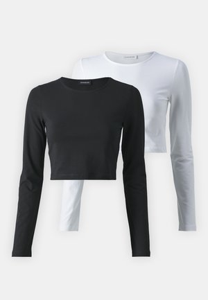 Even&Odd 2 PACK - Tops ar garām piedurknēm - white/black
