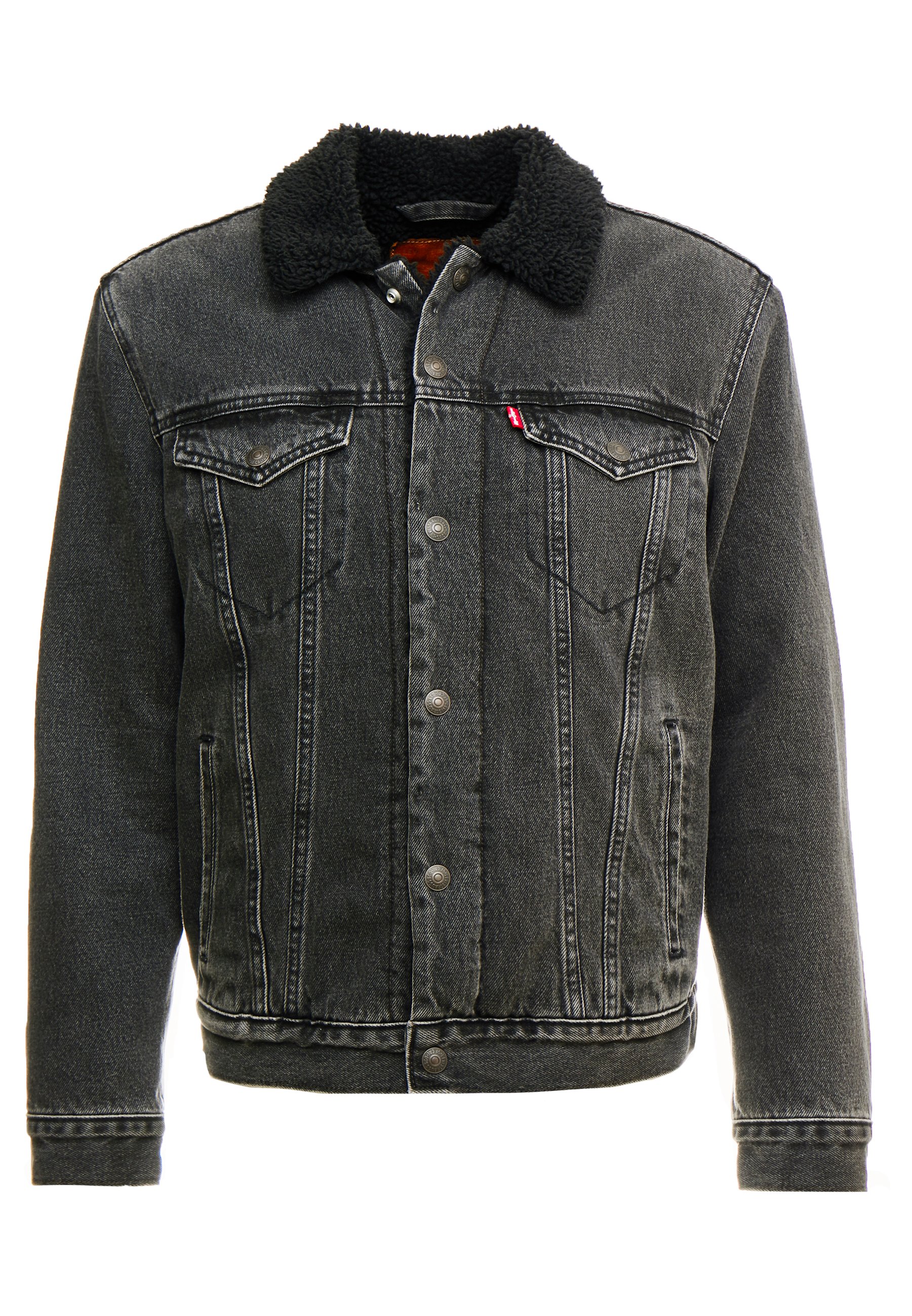 levis denim sherpa trucker jacket black