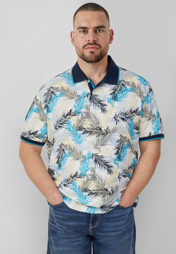 GEMUSTERTES MIT KONTRAST-DETAILS - Poloshirt - himmelblau